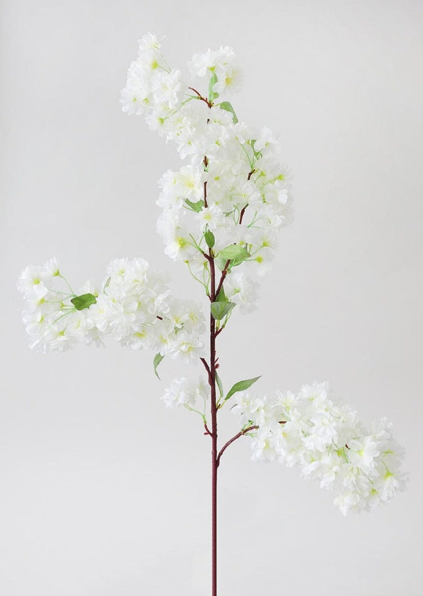 Artificial Spring Cherry Blossoms in Cream - 40"