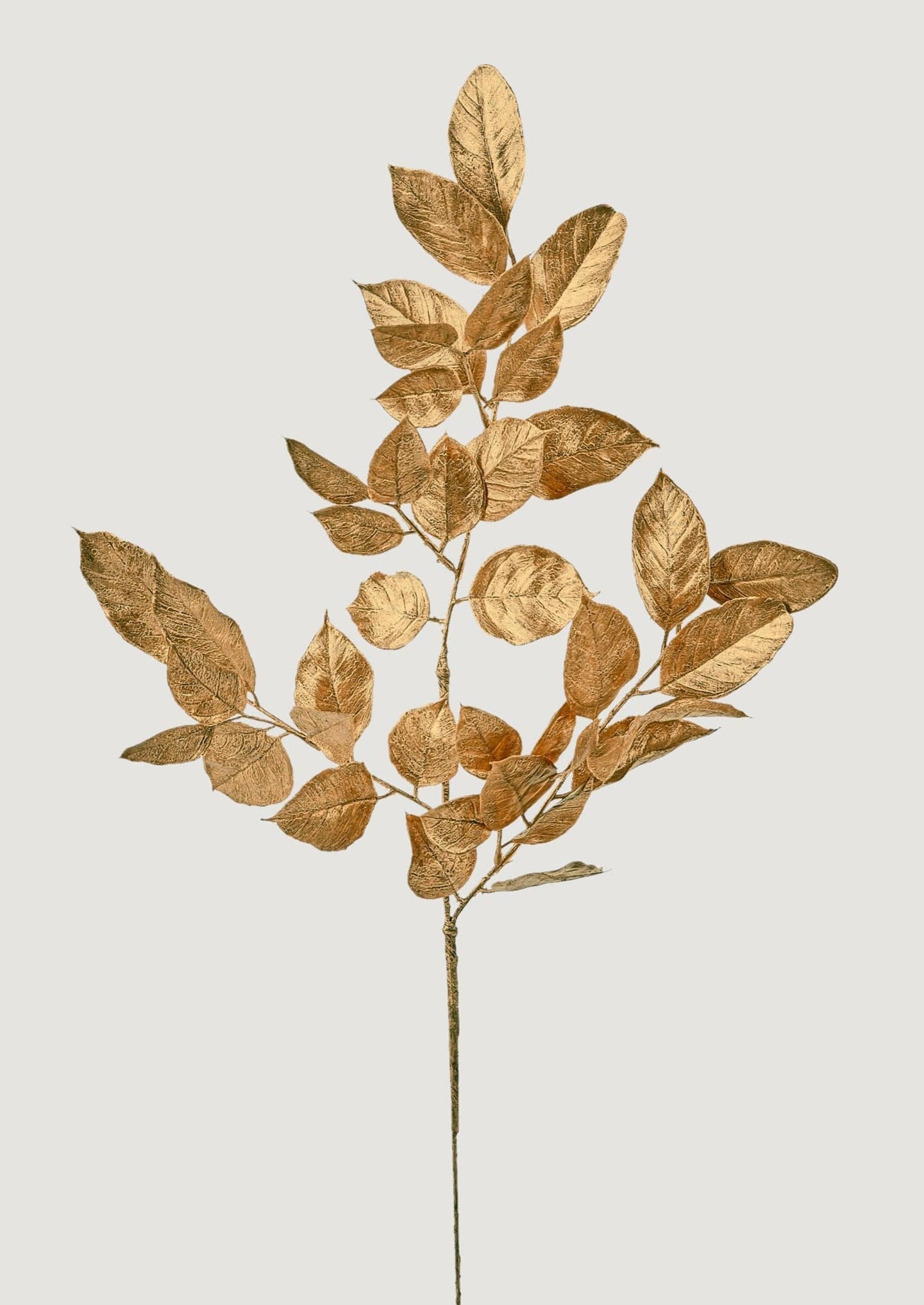 Gold Artificial Lemon Leaves Branch - 25"