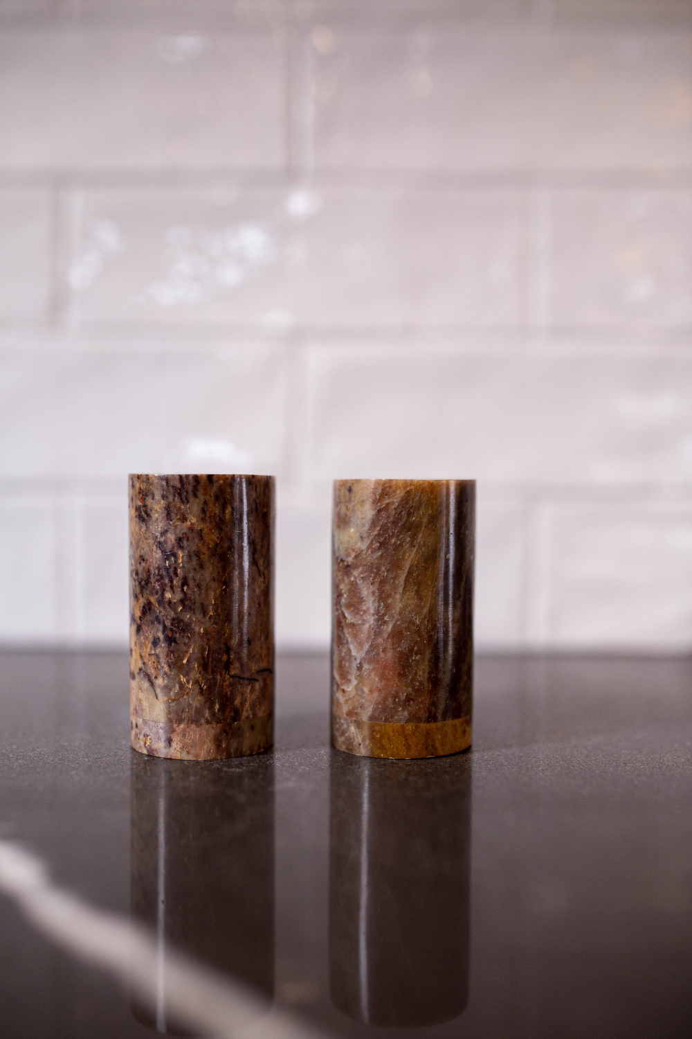 Natural Stone Salt & Pepper Shakers